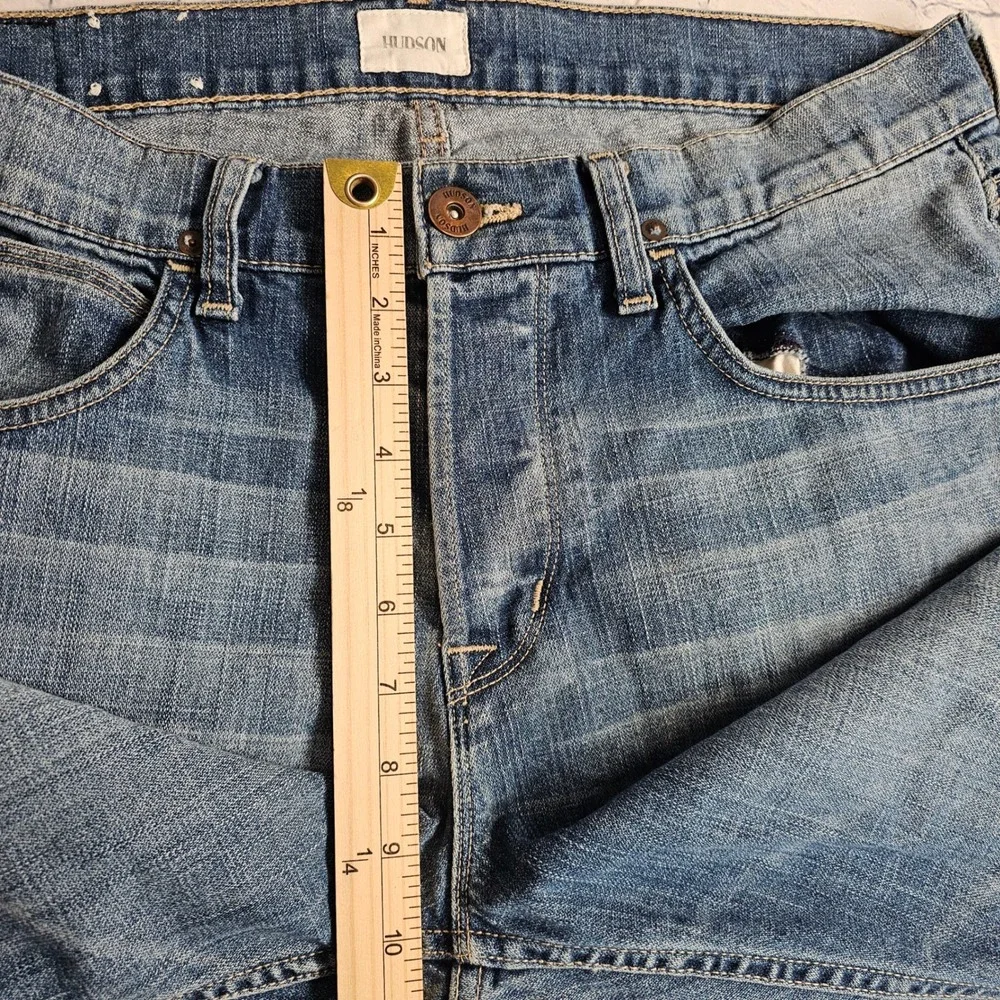 Hudson Byron Straight Leg Mens Blue Jeans‎ Button Fly NM255ZAH Size 34